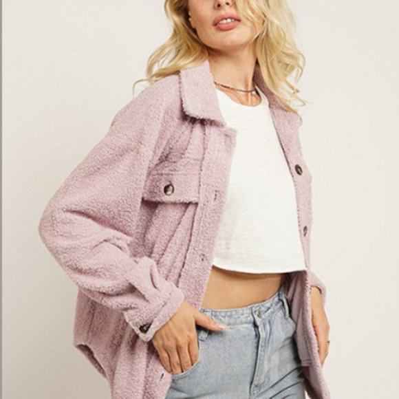 Teddy Button Up Sweater Jacket -Medium NWT - Picture 2 of 7